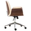 vidaXL Chaise de bureau Crème Bois courbé et similicuir