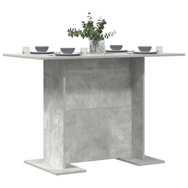 vidaXL Table de salle &agrave; manger Gris b&eacute;ton 110 x 60 x 75 cm Agglom&eacute;r&eacute;