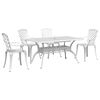 vidaXL Ensemble à manger de jardin 5 pcs blanc aluminium coulé