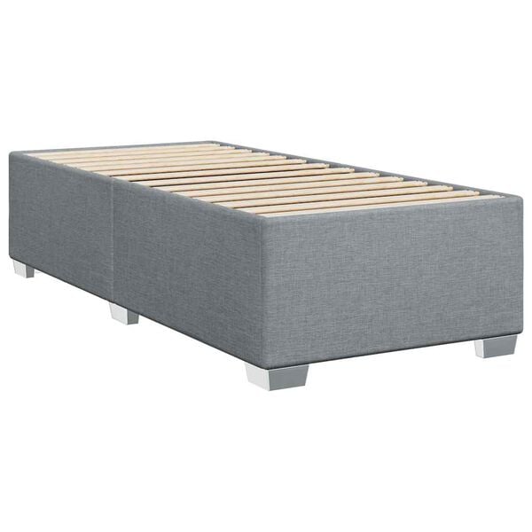 vidaXL Cadre de lit sans matelas gris clair double tissu