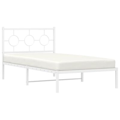 vidaXL Cadre de lit métal sans matelas et tête de lit blanc 100x200 cm