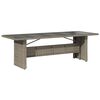 vidaXL Table de jardin dessus en verre Gris 240x90x75cm R&eacute;sine tress&eacute;e