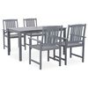 vidaXL Salon de jardin 5 pcs Gris Bois d'acacia solide