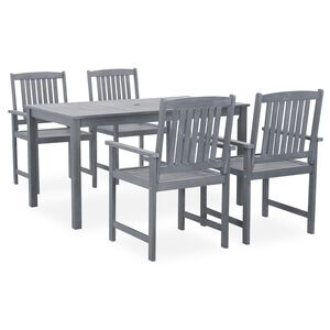 vidaXL Salon de jardin 5 pcs Gris Bois d'acacia solide