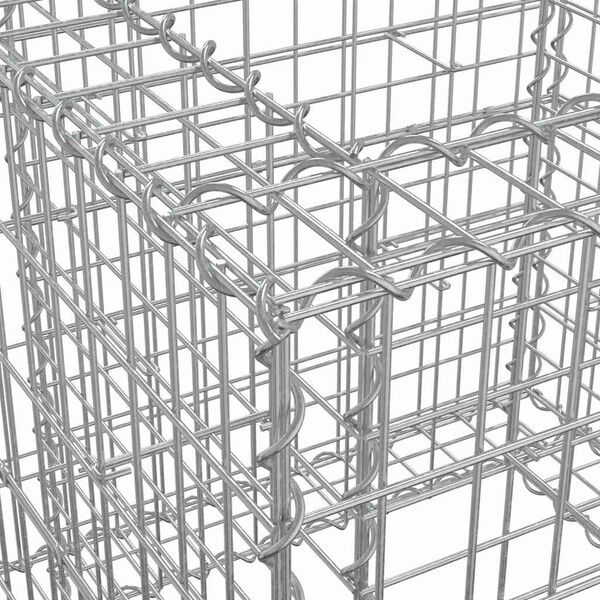 vidaXL Panier de gabions argent&eacute; 70x70x65 cm fer galvanis&eacute;