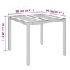 vidaXL Table de jardin dessus en bois Gris 90x90x75 cm R&eacute;sine tress&eacute;e
