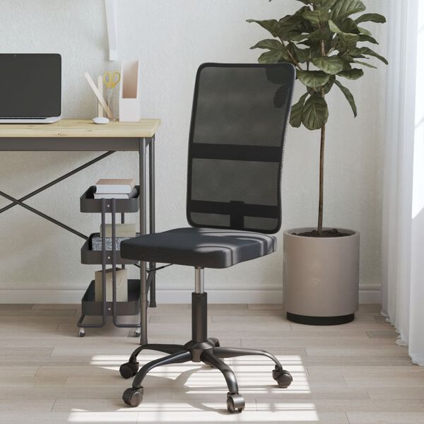 vidaXL Chaise de bureau noir tissu en maille