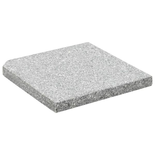 vidaXL Plaques de poids de parasol 4 pcs Granit Gris Carré 100 kg