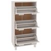 vidaXL Armoire à chaussures HAMAR Blanc 59,5x35x117 cm Bois de pin