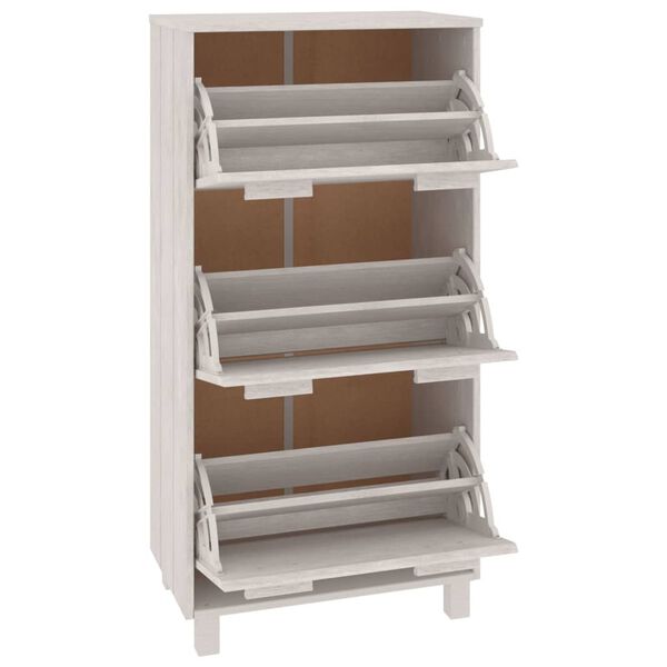 vidaXL Armoire à chaussures HAMAR Blanc 59,5x35x117 cm Bois de pin