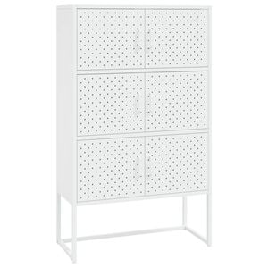vidaXL Buffet haut Blanc 80x35x135 cm Acier