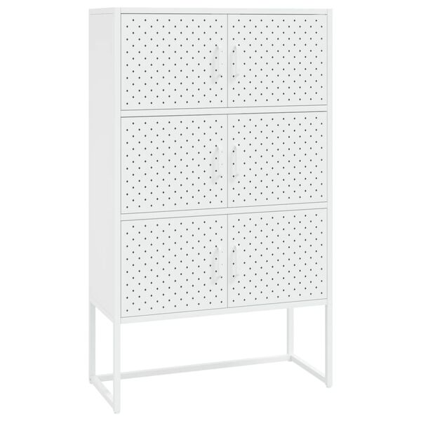 vidaXL Buffet haut Blanc 80x35x135 cm Acier