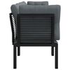 vidaXL Salon de jardin 4 pcs noir et gris r&eacute;sine tress&eacute;e