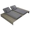 vidaXL Chaise longue double avec coussin Résine tressée Gris