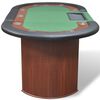 vidaXL Table de poker pour 10 joueurs avec espace de croupier Vert