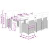 vidaXL Ensemble de bistro de jardin 7 pcs coussins gris poly rotin