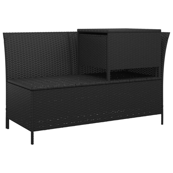 vidaXL Salon de jardin 4 pcs avec coussins Noir Résine tressée