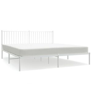 vidaXL Cadre de lit métal sans matelas et tête de lit blanc 183x213 cm
