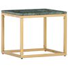 vidaXL Table basse Vert 40x40x35 cm Pierre véritable et texture marbre
