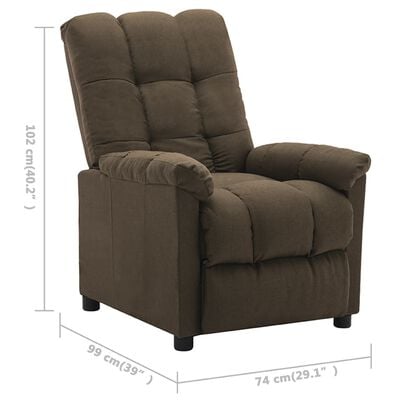 vidaXL Fauteuil inclinable électrique marron tissu