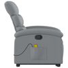 vidaXL Fauteuil inclinable de massage gris clair tissu