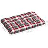 vidaXL Coussins de canap&eacute; palette lot de 7 Motif &agrave; carreaux rouge