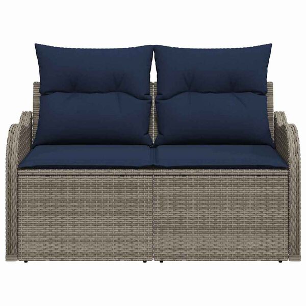 vidaXL Canap&eacute; de jardin avec coussin 121 x 62 x 69 cm polyrotin