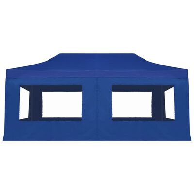 vidaXL Tente de réception pliable avec parois Aluminium 6 x 3 m Bleu