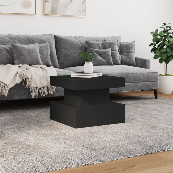 vidaXL Table basse avec lumi&egrave;res LED noir 50x50x40 cm