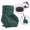 vidaXL Fauteuil inclinable de massage électrique vert foncé tissu