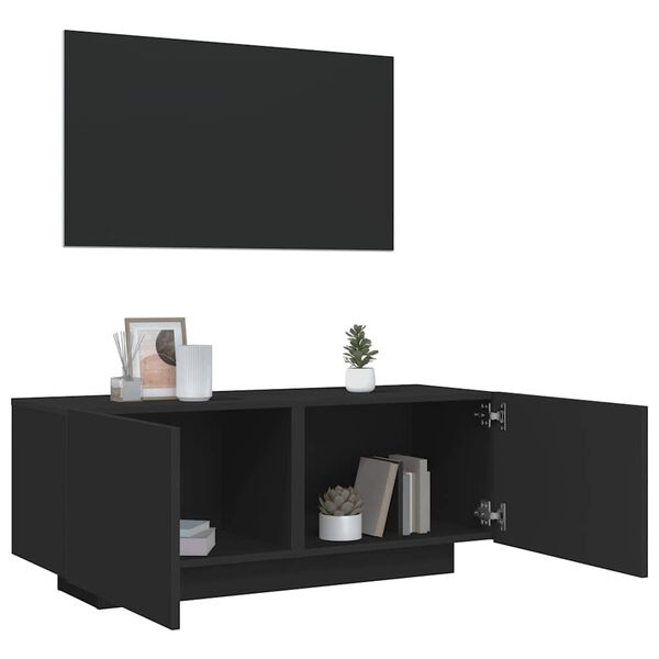vidaXL Meuble TV Noir 100x35x40 cm Agglom&eacute;r&eacute;