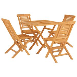 vidaXL Ensemble &agrave; manger de jardin 5 pcs Bois de teck massif