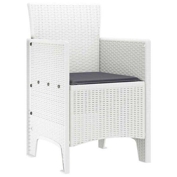 vidaXL Chaise de jardin 2 pcs Blanc 53 x 49 x 85 cm PP