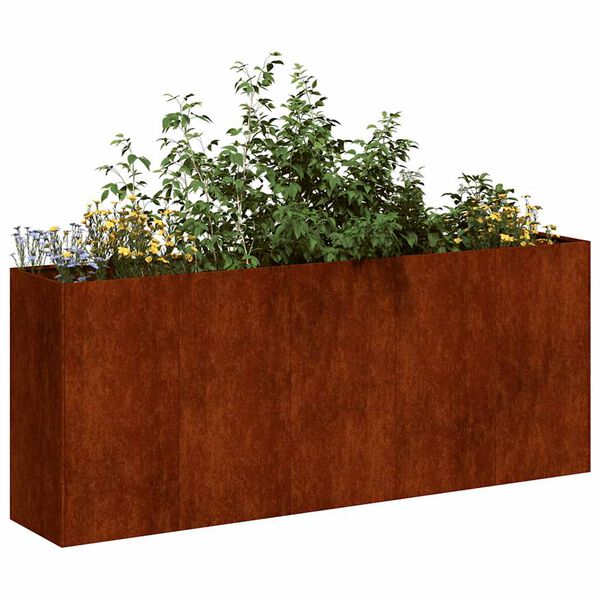 vidaXL Jardini&egrave;re rouill&eacute; 200x40x80 cm acier inoxydable