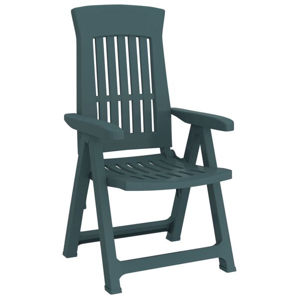 vidaXL Chaises inclinables de jardin lot de 2 vert PP