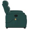 vidaXL Fauteuil inclinable de massage vert foncé tissu