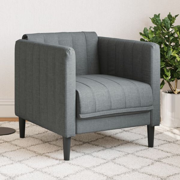 vidaXL Fauteuil gris fonc&eacute; tissu