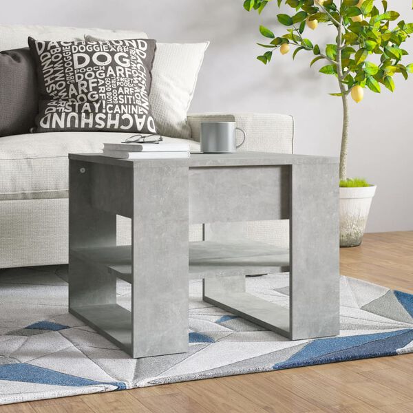 vidaXL Table basse gris b&eacute;ton 55,5x55x45 cm bois d'ing&eacute;nierie
