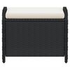 vidaXL Tabouret de jardin avec coussin noir 58x46x46 cm r&eacute;sine tress&eacute;e