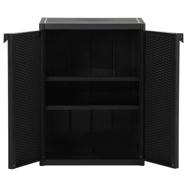 vidaXL Armoire de rangement de jardin Noir 65x45x88 cm PP Rotin
