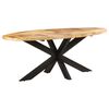 vidaXL Table &agrave; d&icirc;ner ovale 200x100x75 cm Bois de manguier brut