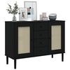 vidaXL Buffet SENJA aspect rotin noir 112x40x80cm bois massif de pin