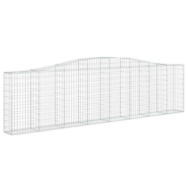 vidaXL Paniers &agrave; gabions arqu&eacute;s 2 pcs 400x30x100/120 cm Fer galvanis&eacute;