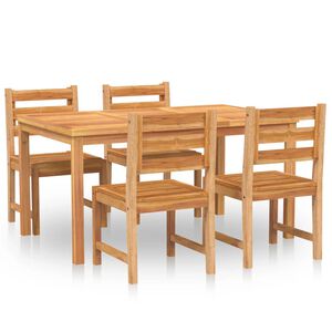 vidaXL Ensemble &agrave; manger de jardin 5pcs Bois de teck massif