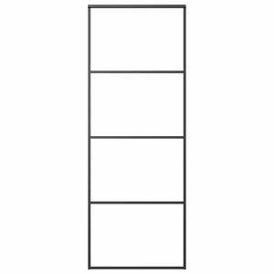 vidaXL Porte coulissante Verre ESG dépoli et aluminium 76x205 cm Noir