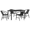 vidaXL Ensemble de salle &agrave; manger pour jardin 5 pcs Noir