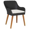 vidaXL Ensemble de salle à manger pour jardin 7 pcs Noir polyrotin