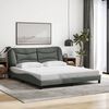 vidaXL Cadre de lit sans matelas Hvar gris foncé 193x203 cm tissu