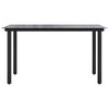 vidaXL Table à dîner de jardin Noir 200x100x74cm Acier et verre trempé