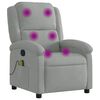 vidaXL Fauteuil inclinable de massage gris clair velours